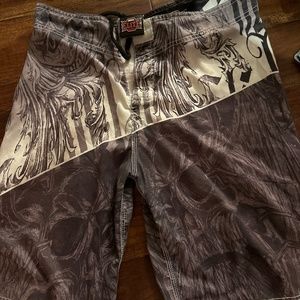 Vintage mma elite skull shorts